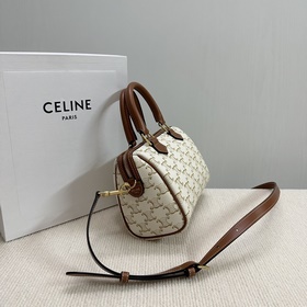 Подлинный продукт Новинка CELINE Кожаная сумка-бостон с небольши