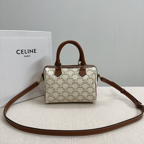 Подлинный продукт Новинка CELINE Кожаная сумка-бостон с небольши