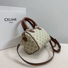Подлинный продукт Новинка CELINE Кожаная сумка-бостон с логотипо