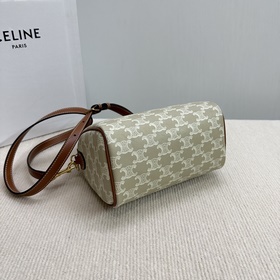 Подлинный продукт Новинка CELINE Кожаная сумка-бостон с логотипо
