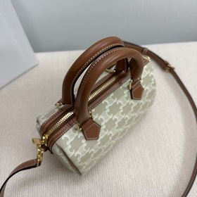 Подлинный продукт Новинка CELINE Кожаная сумка-бостон с логотипо