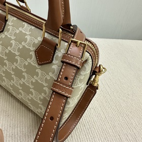 Подлинный продукт Новинка CELINE Кожаная сумка-бостон с логотипо