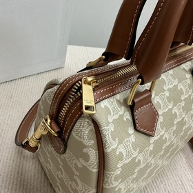 Подлинный продукт Новинка CELINE Кожаная сумка-бостон с логотипо