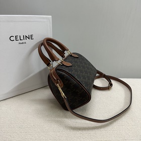Подлинный продукт Новинка CELINE Кожаная сумка-бостон с небольши