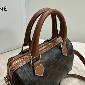 Подлинный продукт Новинка CELINE Кожаная сумка-бостон с небольши