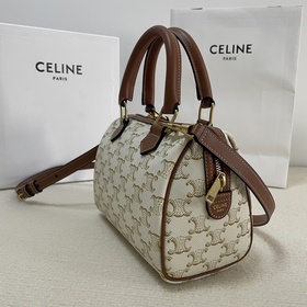 Подлинный товар CELINE Маленькая сумка из кожи с логотипом TRIOM