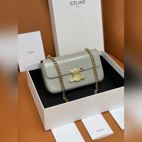 Подлинный Celine * Маленькая багетная сумка 197993# Металлическая