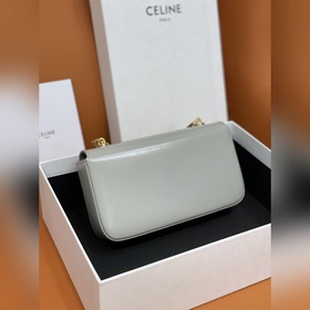Подлинный Celine * Маленькая багетная сумка 197993# Металлическая