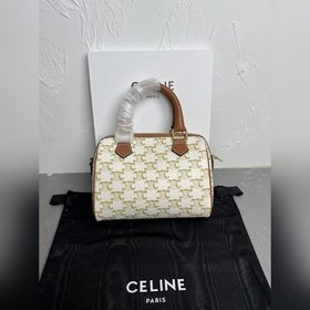 Подлинный CELINE｜Маленькая сумка из кожи с логотипом Логотип TRIO