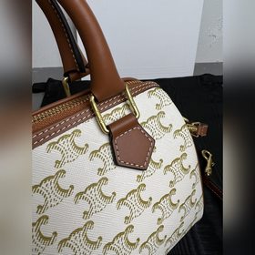Подлинный CELINE｜Маленькая сумка из кожи с логотипом Логотип TRIO