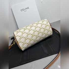Подлинный CELINE｜Маленькая сумка из кожи с логотипом Логотип TRIO