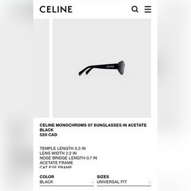 celine МОДЕЛЬ： CL40279 USIZE： 54 18-145