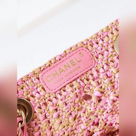 CHANEL COCO BEACH BAG Ажурный дизайн и плетение из рафии Размеры：