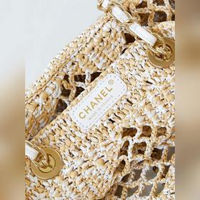 CHANEL COCO BEACH BAG Ажурный дизайн и плетение из рафии Размеры：