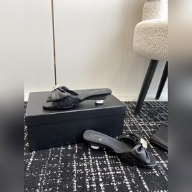 CHANEL 24ss балетки с бантиком Остались в запасе, кожаная подошв