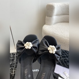 CHANEL 24ss балетки с бантиком Остались в запасе, кожаная подошв