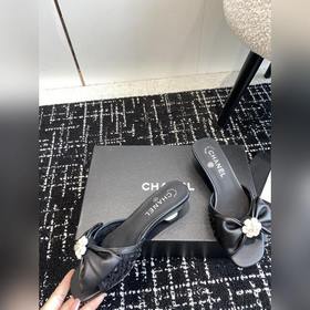 CHANEL 24ss балетки с бантиком Остались в запасе, кожаная подошв