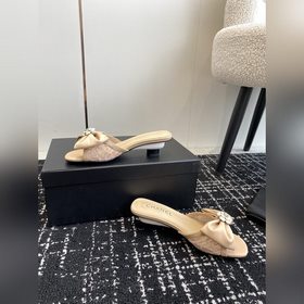 CHANEL 24ss балетки с бантиком Остались в запасе, кожаная подошв