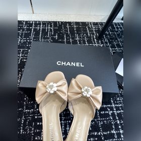 CHANEL 24ss балетки с бантиком Остались в запасе, кожаная подошв