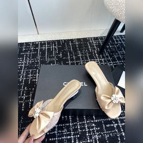 CHANEL 24ss балетки с бантиком Остались в запасе, кожаная подошв