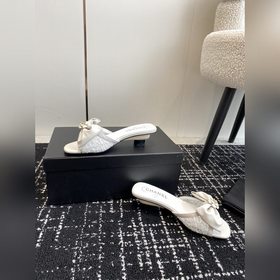 CHANEL 24ss балетки с бантиком Остались в запасе, кожаная подошв