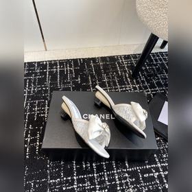 CHANEL 24ss балетки с бантиком Остались в запасе, кожаная подошв