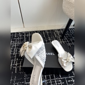 CHANEL 24ss балетки с бантиком Остались в запасе, кожаная подошв
