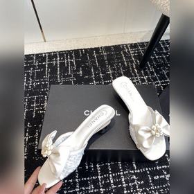 CHANEL 24ss балетки с бантиком Остались в запасе, кожаная подошв