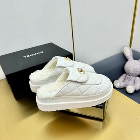 Высокое качество Новые меховые тапочки CHANEL CHANEL 2025 Популяр