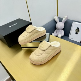 Высокое качество Новые меховые тапочки CHANEL CHANEL 2025 Популяр