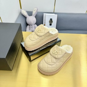 Высокое качество Новые меховые тапочки CHANEL CHANEL 2025 Популяр