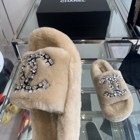 Chanel 24ss Осень-зима Новые тапочки на толстой подошве Пушистые