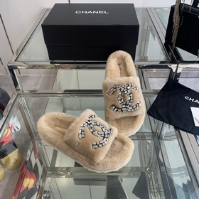 Chanel 24ss Осень-зима Новые тапочки на толстой подошве Пушистые