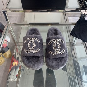 Chanel 24ss Осень-зима Новые тапочки на толстой подошве Пушистые