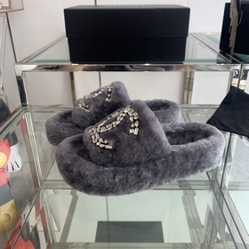 Chanel 24ss Осень-зима Новые тапочки на толстой подошве Пушистые