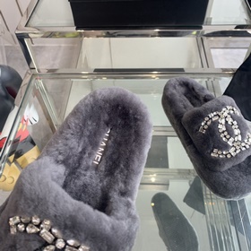 Chanel 24ss Осень-зима Новые тапочки на толстой подошве Пушистые