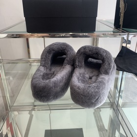 Chanel 24ss Осень-зима Новые тапочки на толстой подошве Пушистые