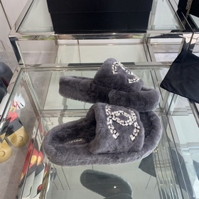 Chanel 24ss Осень-зима Новые тапочки на толстой подошве Пушистые