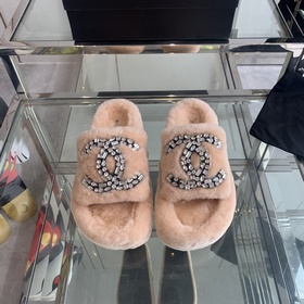 Chanel 24ss Осень-зима Новые тапочки на толстой подошве Пушистые