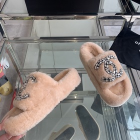 Chanel 24ss Осень-зима Новые тапочки на толстой подошве Пушистые