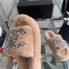 Chanel 24ss Осень-зима Новые тапочки на толстой подошве Пушистые