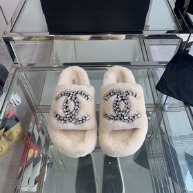 Chanel 24ss Осень-зима Новые тапочки на толстой подошве Пушистые