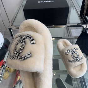 Chanel 24ss Осень-зима Новые тапочки на толстой подошве Пушистые