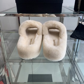 Chanel 24ss Осень-зима Новые тапочки на толстой подошве Пушистые