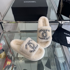Chanel 24ss Осень-зима Новые тапочки на толстой подошве Пушистые