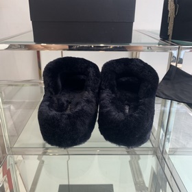Chanel 24ss Осень-зима Новые тапочки на толстой подошве Пушистые