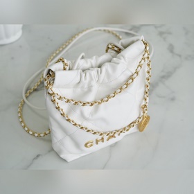 23s Весна-лето 2022 Новая модель 22Mini bag Кожа белого цвета Дол