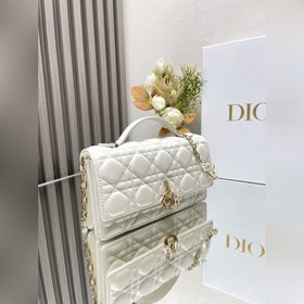 Подлинный продукт, высокое качество Lady Dior сумочка-клатч «бел