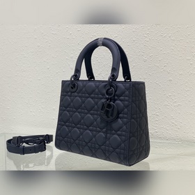 Подлинный Dior с пятью матовыми черными клетками Lady Dior сумка 