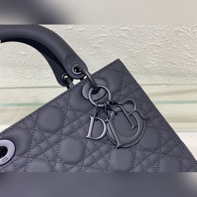 Подлинный Dior с пятью матовыми черными клетками Lady Dior сумка 